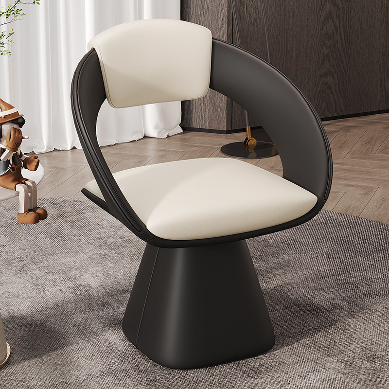 Beauty No Makeup - Luxuriöse Büro-Schminkhocker, drehbare Holz-Ottomane, niedlicher Schminkstuhl,