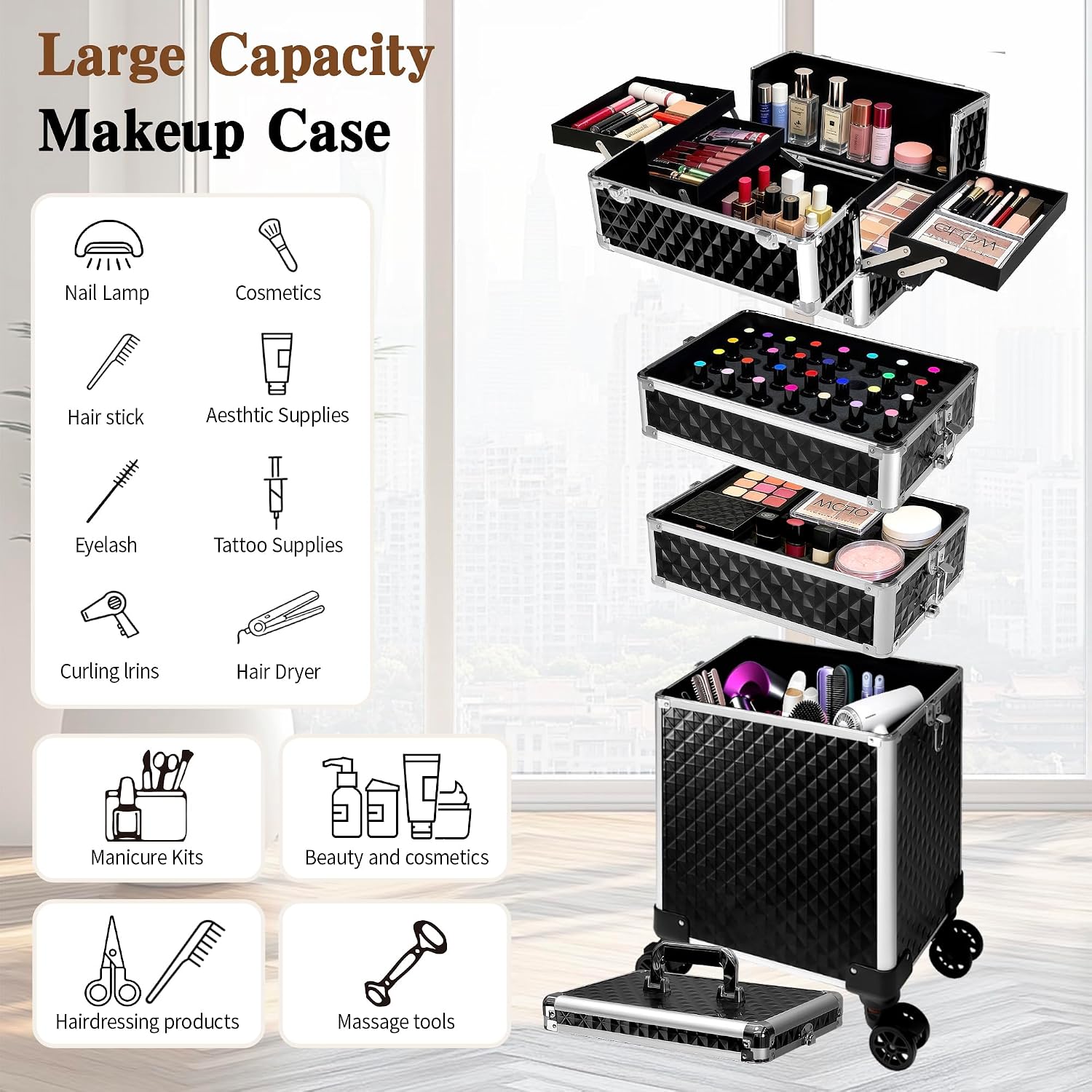 Rollender Make-up-Koffer, Kosm – Beauty & Makeup Katia Di Paola Bewertung und Preis